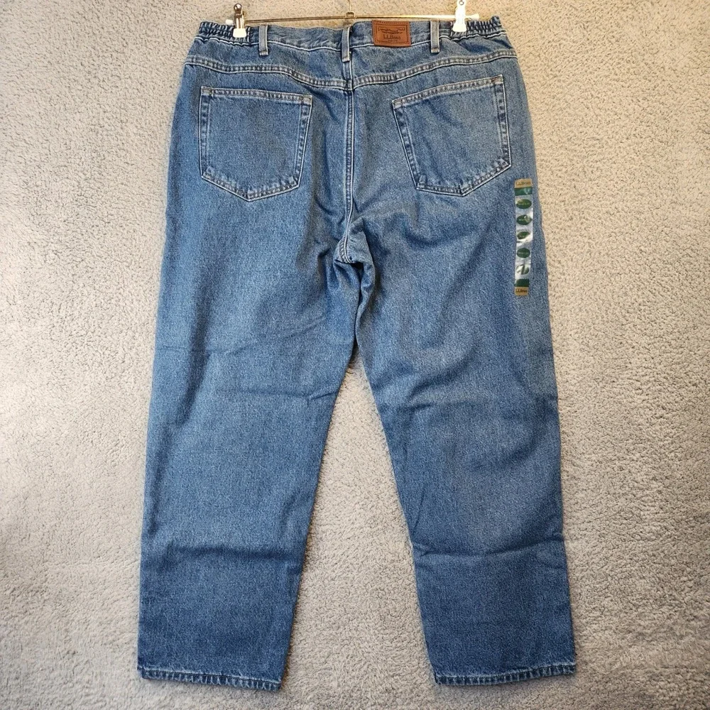 L.L.Bean Comfort Waist Flannel Lined Jeans Mens Size 40x29 Stonewashed Denim NWT